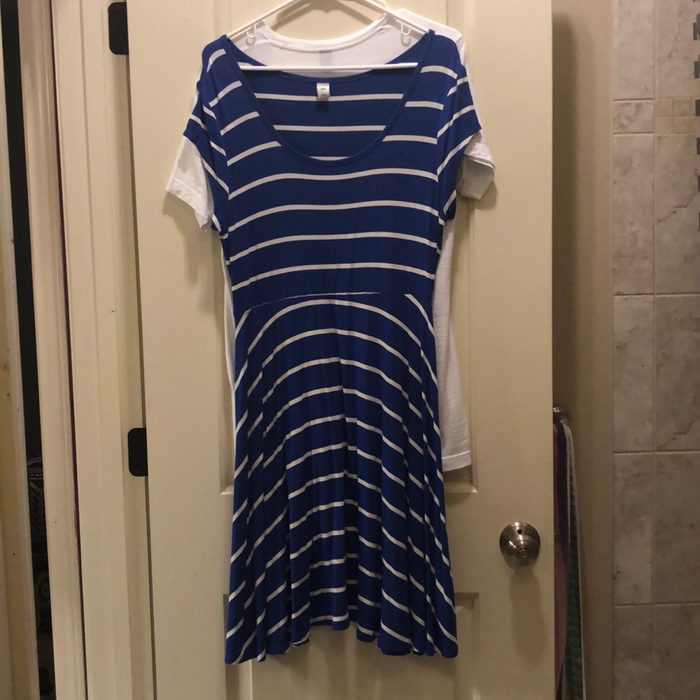 Blue and white dress